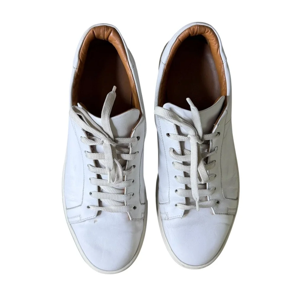 Armando Cabral Smart Minimalist Quiet Luxury Leather Sneakers White 9.5